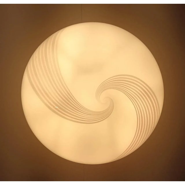 Pink 1960s Milky White and Pink Murano Flush Mount For Sale - Image 8 of 11