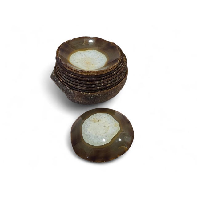 Carved Agate Bowls, 1970s, Set of 9 For Sale - Image 3 of 13