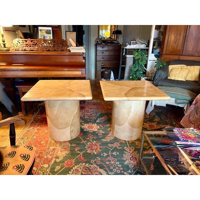 Animal Skin 1980s Karl Springer-Style Side Tables For Sale - Image 7 of 7
