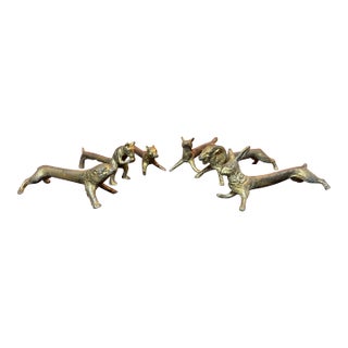Set of 6 Animalia French Bronzed Knife Rests For Sale