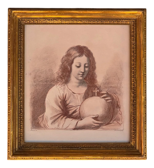 After Guercino, Baby Jesus ​​with the Globe, 1800s, Engraving