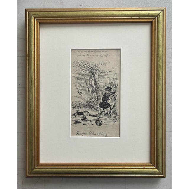 Paper Set of 6 Framed Victorian English Alphabet Prints Related to Sport and Hunting by Henry Heath Circa 1840 For Sale - Image 7 of 11