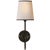 Thomas O'Brien for Visual Comfort Signature Bryant Sconce in Bronze with Natural Paper Shade & Black Tape For Sale