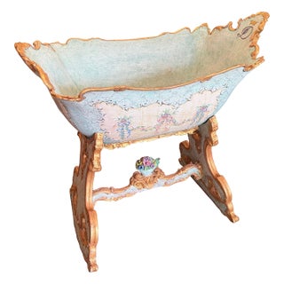 Late 18th Century Italian Baroque Bombe Rocking Cradle For Sale