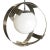 1950s Mid Century Abstract Aluminum Strip Ribbon Globe Chandelier For Sale - Image 5 of 8