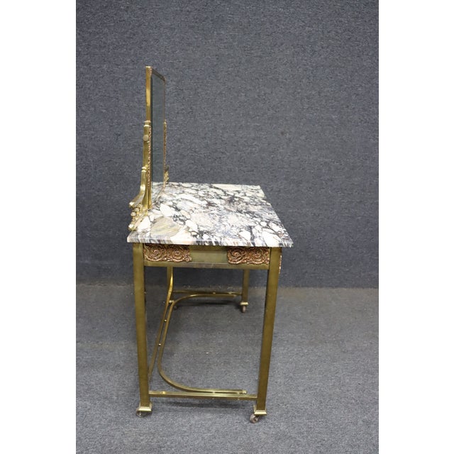 Brass Mid 20th Century French Art Nouveau Vanity Table For Sale - Image 8 of 14