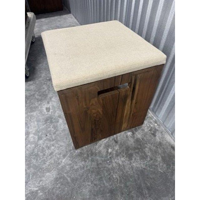 Custom Solid Walnut Waterfall Office Deck With Matching Stools by Mash Studio For Sale - Image 11 of 14