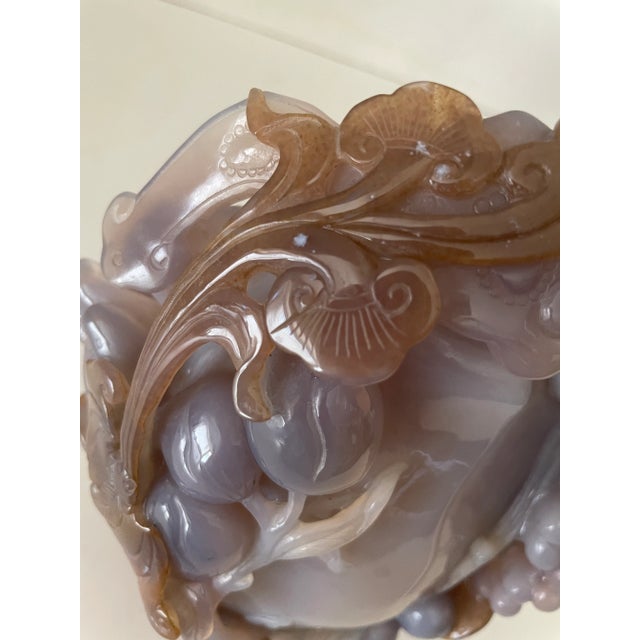 Vintage Chinese Tongzi boy purple jade sculpture. This very rare hand carved sculpture reveals a Chinese Fable. The Tongzi...