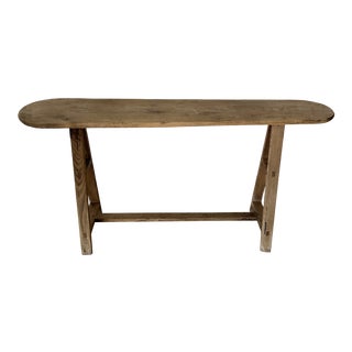 Distressed French Pine Console For Sale