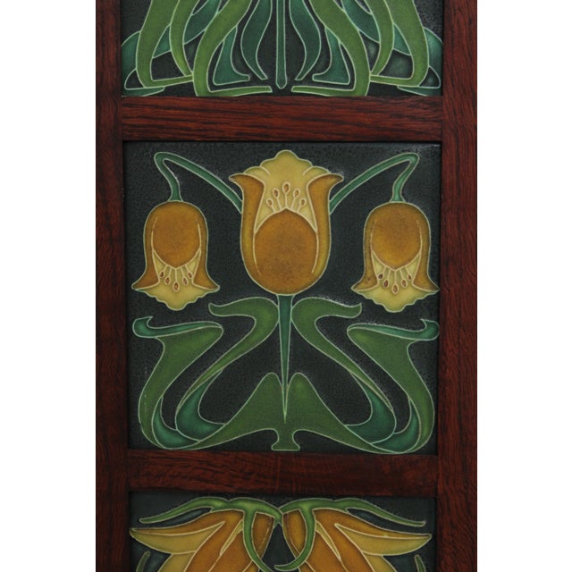 Brown Dard Hunter Mission Oak Framed Motawi Tiles For Sale - Image 8 of 14