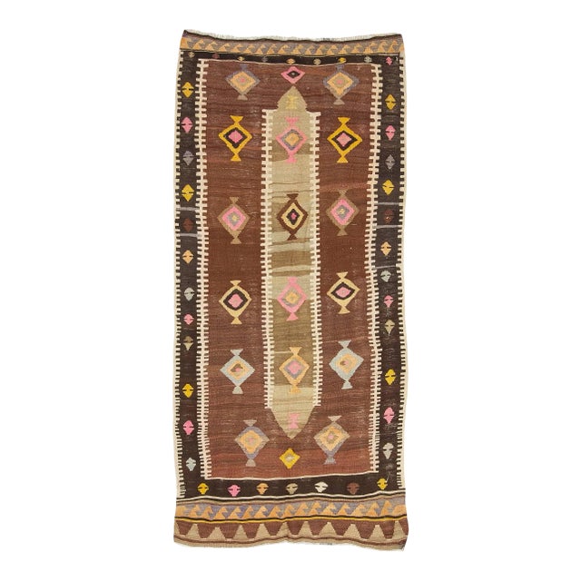 Vintage Turkish Kars Kilim Rug For Sale