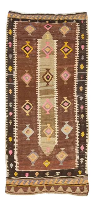 Vintage Turkish Kars Kilim Rug