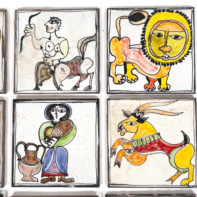 Giovanni de Simone C.1960s Giovanni DeSimone Italian Tiles, After Picasso, Set - 11 For Sale - Image 4 of 12