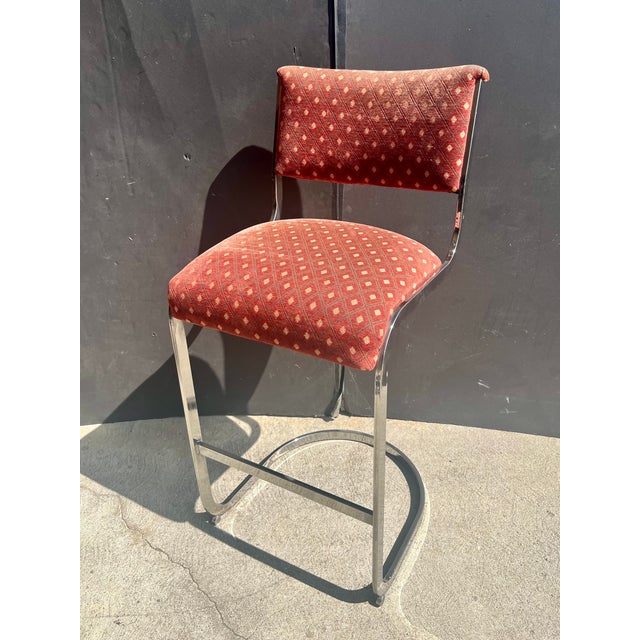 Set of 4 1970s Milo Baughman Style Modernist Chrome Bar Stools by Cal-Style – Project Set For Sale - Image 17 of 17