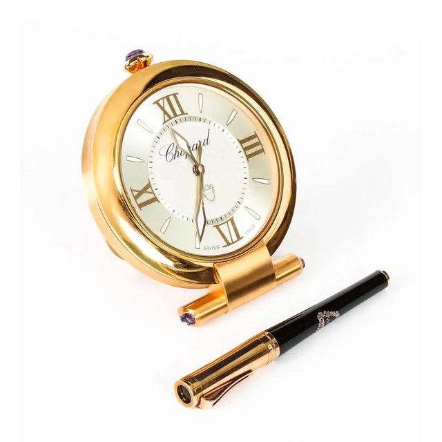 Rose Gold Travelling Alarm Clock and Pen in Presentation Box from Chopard, 20th Century, Set of 3 For Sale - Image 3 of 18