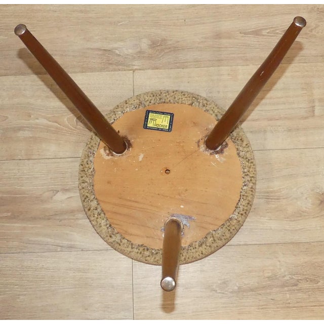 1950s 1950s Tacke Stool, Round, Wood, 3 Legs, Beige For Sale - Image 5 of 7