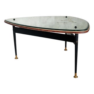 Space Age Mirrored Coffee Table with Ebonised Legs, 1970s For Sale