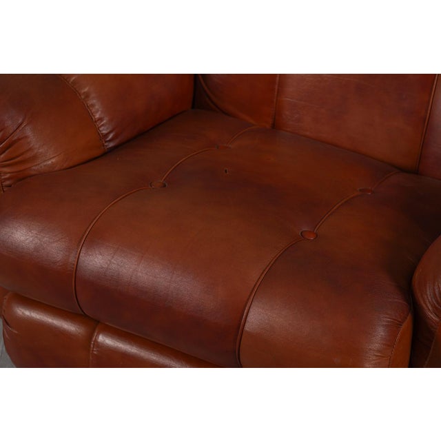 Vintage Italian Club Chairs in Cognac Leatherette, Italy, 1970s, Set of 2 For Sale - Image 13 of 15