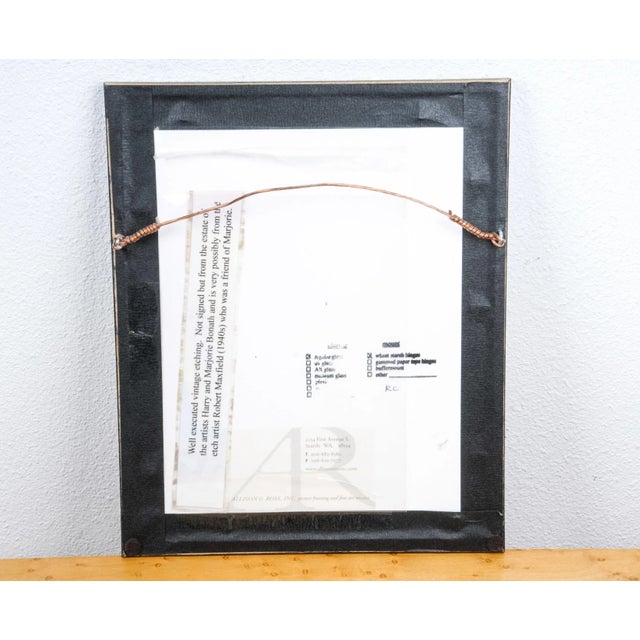 Portraiture Early 20th Century Portrait Etching Attributed to Robert Maxfield, Framed For Sale - Image 3 of 3