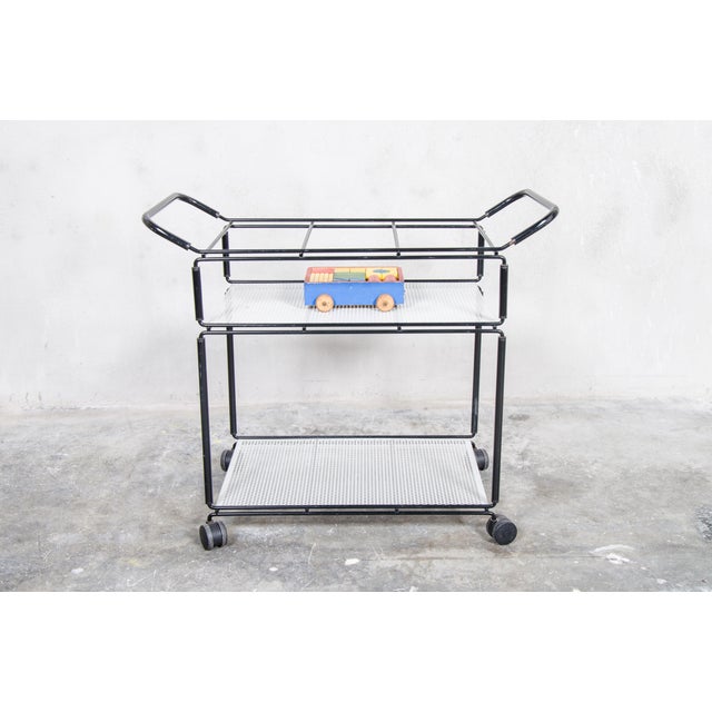 Vintage Serving Trolley attributed to Tjerk Reijenga for Pilastro, 1980s For Sale - Image 6 of 9