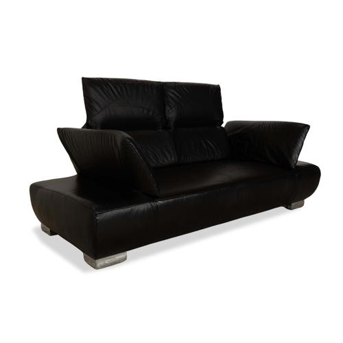 Koinor Volare Two-Seater Sofa in Black Leather For Sale - Image 4 of 15