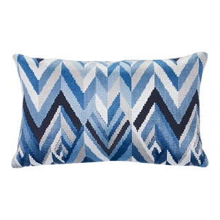 Schumacher Taylor Velvet 12" Pillow in Lapis For Sale