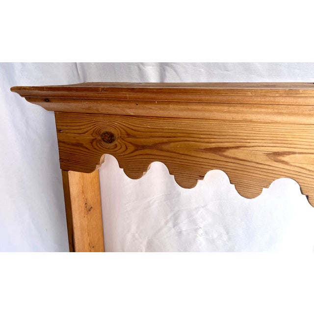 Vintage Natural Pine Wall Shelf Plate Rack For Sale - Image 12 of 15