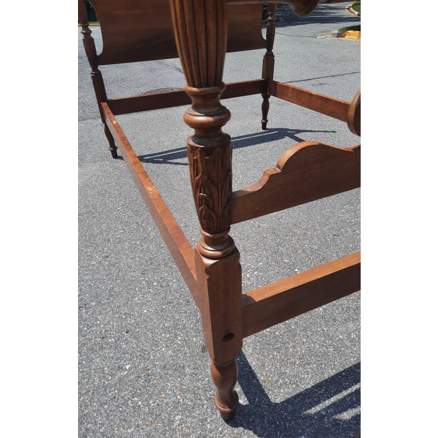 Brown 1940s Federal Style Pale Mahogany Full Size Bed For Sale - Image 8 of 9