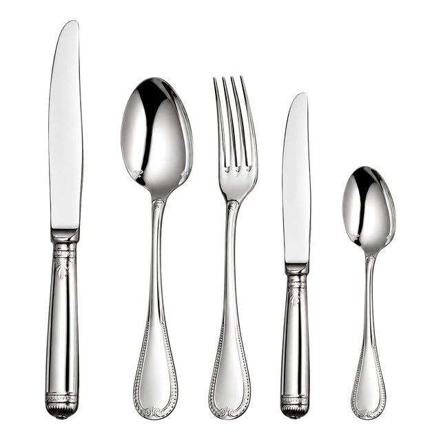 Silver-Plated Malmaison Flatware Set from Christofle, 2010, Set of 85 For Sale