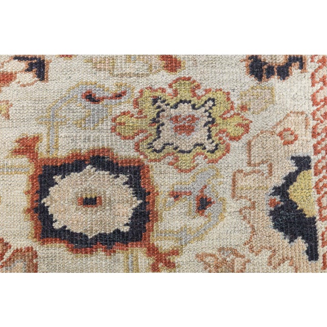 Authentic 19th Century Sultanabad Handmade Wool Rug For Sale - Image 10 of 11