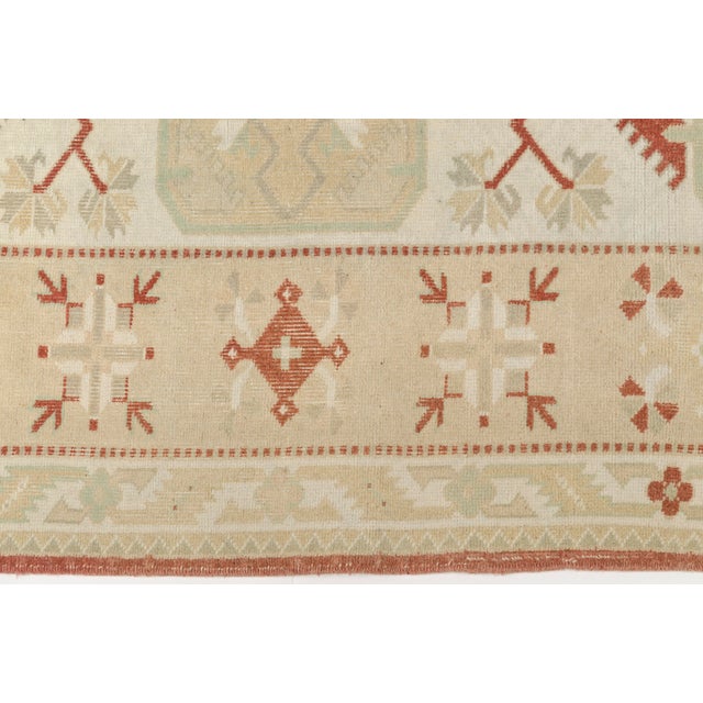 Textile Oushak Vintage Geometric Carpet For Sale - Image 7 of 10
