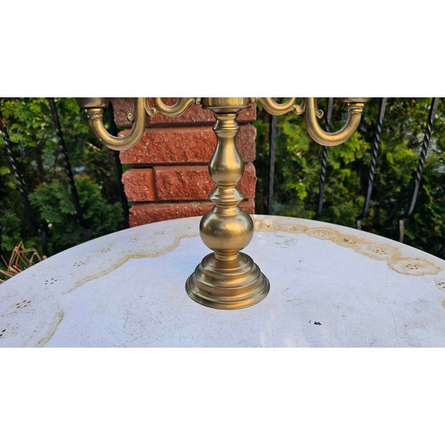 Art Deco Brass Triple Candlestick, 1920s For Sale - Image 3 of 9