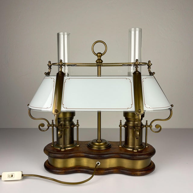 Vintage Wooden and Brass Table Lamp by Qvist & co, Sweden, 1970s For Sale - Image 15 of 18