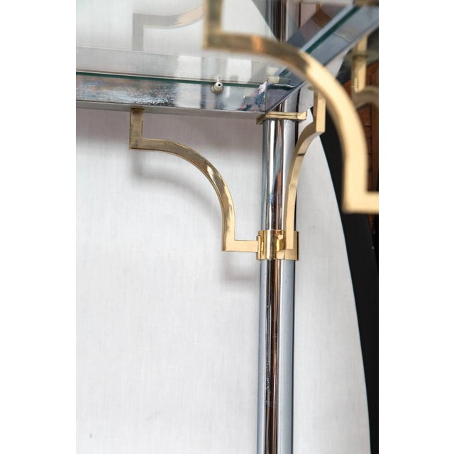 1970s Vintage Chrome and Brass Chinoiserie Style Étagère For Sale - Image 15 of 18