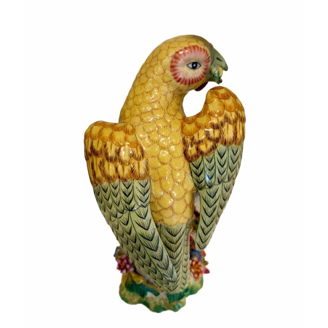 Charming set of two ceramic/porcelain parrots featuring beautifully detailed forms and a classic decorative look. A...