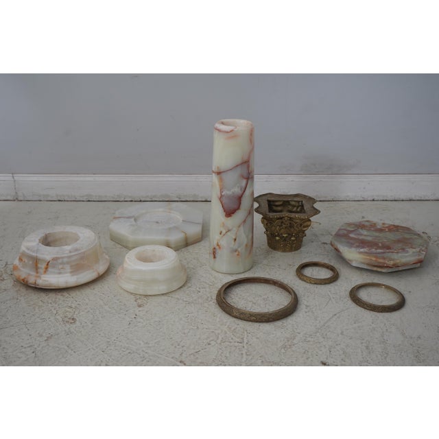 Onyx Marble French Empire Style Column Pedestal For Sale - Image 12 of 12