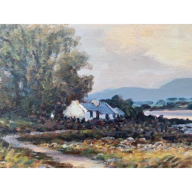 Textile William Cunningham, Oil Painting of Murlough Bay with the Mourne Mountains in the Distance Ireland, 1990 Circa For Sale - Image 7 of 13