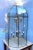 Large Octagonal Bent Beveled Glass and Brass Lantern Style Pendant Chandelier For Sale In Palm Springs - Image 6 of 9