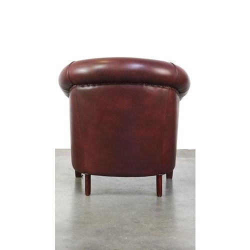 English Style Cowhide Leather Club Chair For Sale - Image 4 of 13