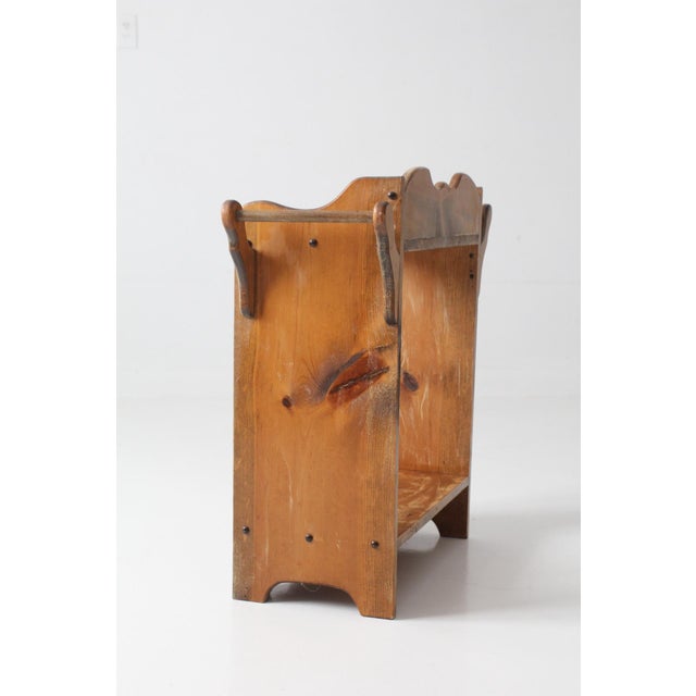 Wood Antique Pine Washstand With Towel Bars and Two Shelves For Sale - Image 7 of 14