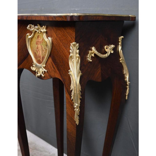 Small Louis XV Style Marquetry Worktable, Late 19th Century For Sale - Image 10 of 18