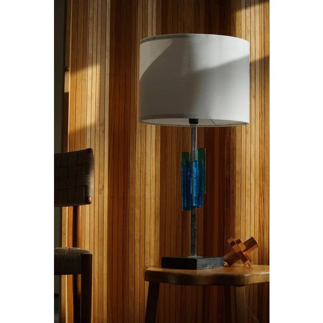 Modern Danish Metal & Glass Table Lamp by Svend Aage for Holm Sørensen , 1960s For Sale - Image 9 of 10