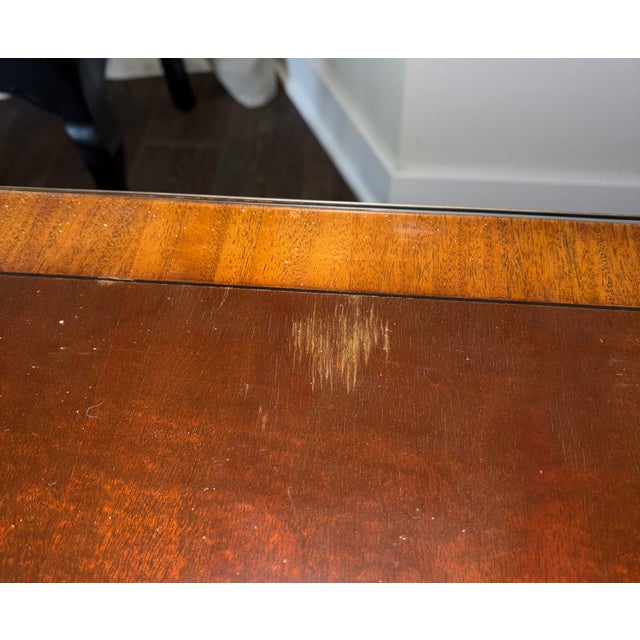 1980s Ethan Allen Banded Mahogany Clawfoot Dining Table + 4 Chairs For Sale - Image 12 of 17