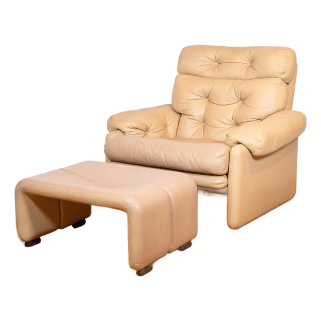 Vintage Afra & Tobia Scarpa Coronado Lounge Chair and Ottoman for C&b Italia, 1960s For Sale