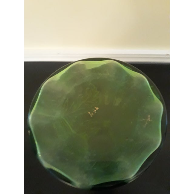 Glass Vintage 50s Green Glass Vase For Sale - Image 7 of 8