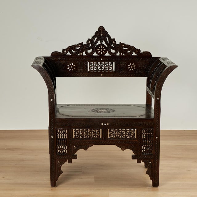English Pair of Antique Anglo Indian Carved and Inlaid Chairs For Sale - Image 3 of 16