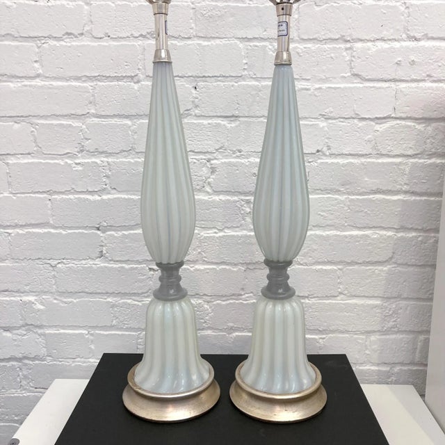 Barovier & Toso Mid Century Italian Murano Glass Table Lamps - a Pair For Sale - Image 4 of 8