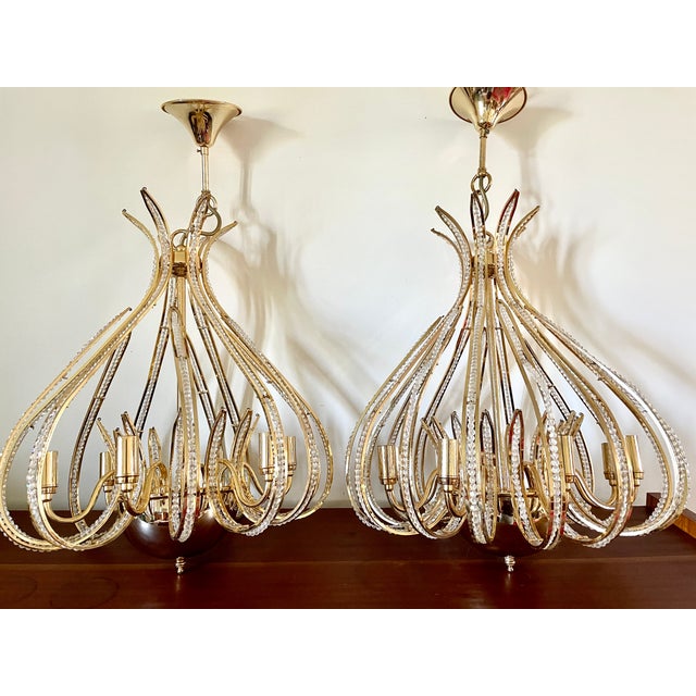 Large Cage Chandelier with Eight Lights, 1970 For Sale - Image 10 of 12