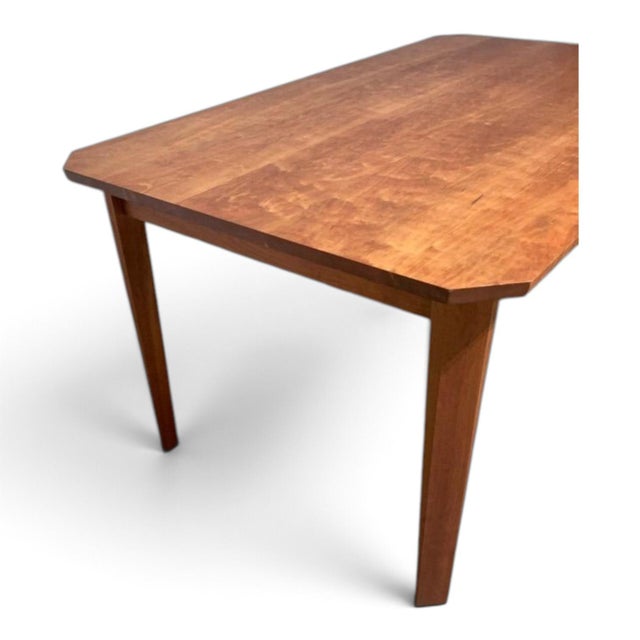 Mid-Century Modern 1970s Fine Solid Cherry Wood Dining Table For Sale - Image 3 of 5