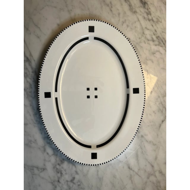 Postmodern 1980s Gwathmey Siegel for Swid Powell Black Tuxedo Serving Platter For Sale - Image 3 of 3